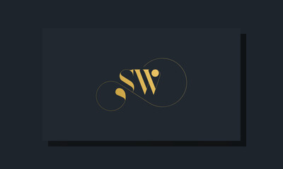 Minimal royal initial letters SW logo