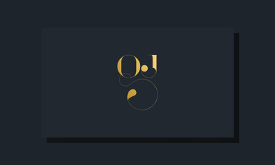 Minimal royal initial letters QJ logo