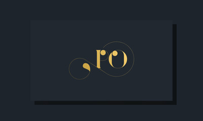 Minimal royal initial letters PO logo