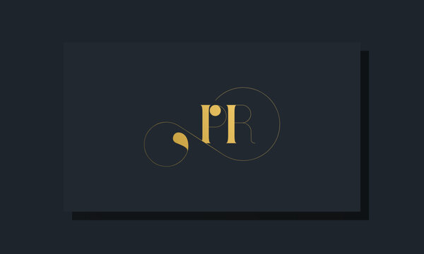 Minimal royal initial letters PR logo