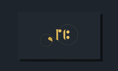 Minimal royal initial letters PE logo