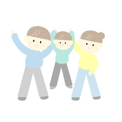 手をつなぐかわいい家族