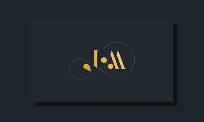 Minimal royal initial letters LM logo