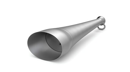 A silver megaphone isolated on a white background for loud announcements use case