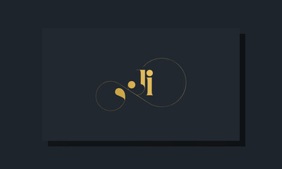 Minimal royal initial letters JI logo