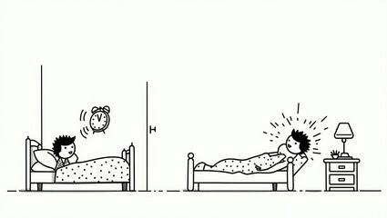 A person waking up to an alarm clock.
