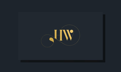 Minimal royal initial letters HW logo