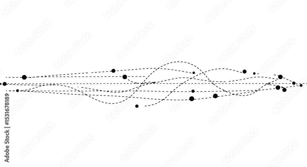 Poster abstract waveform pattern interconnected dots and curves