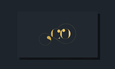 Minimal royal initial letters CO logo