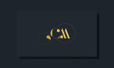 Minimal royal initial letters CM logo