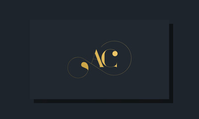 Minimal royal initial letters AC logo.