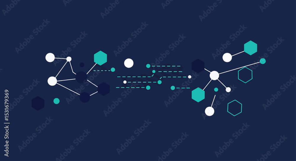 Fototapete abstract network connection modern technology and data visualization