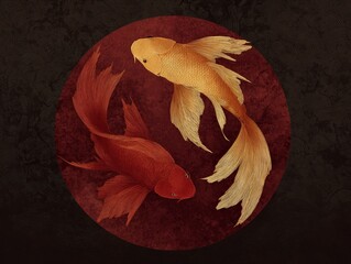 Red and Gold Fish for Lunar New Year Celebration