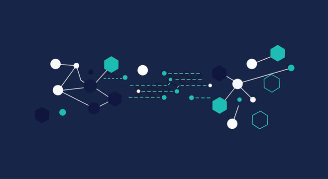 Abstract Network Connection Modern Technology and Data Visualization