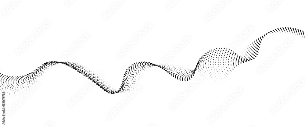 Aufkleber Flowing Dot Wave halftone gradient pattern on transparent background	
