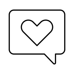 speech bubble with heart line icon with editable stroke