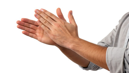 Man clapping hands gesture isolated on a white background png generated ai