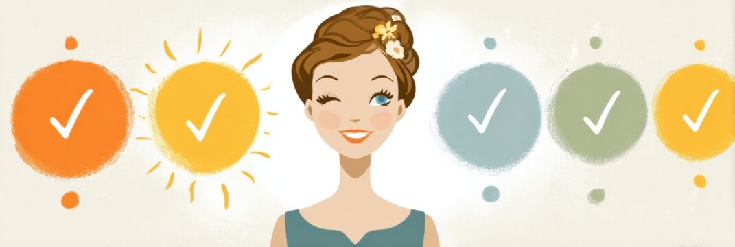 Sun Damage Prevention Checklist Infographic for Healthy Skin Care in Sunny Weather All Year Round