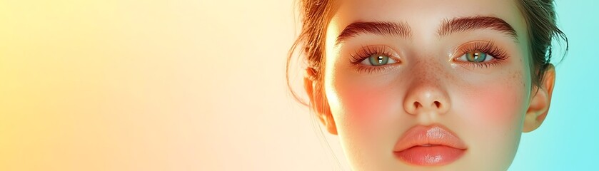 Captivating Close-Up of a Young Woman with Stunning Features