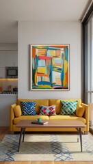 Abstract colorful canvas art modern living room decor