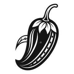 black-and-white-icon-of-chili-pepper--white-backgr.eps