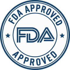FDA Approved Stamp – FDA Food and Drug Administration Approved Label, Badge, Logo, Official Regulatory Seal Vector

