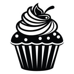 black-and-white-icon-of-cupcake--white-background.eps