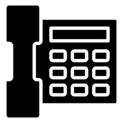 Fax Contact - Glyph Black Fill Silhouette icon - A classic fax machine illustration, representing fax-based business communication and document exchange