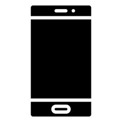 Mobile Contact - Glyph Black Fill Silhouette icon - Smartphone outline indicating mobile communication, SMS, and phone access