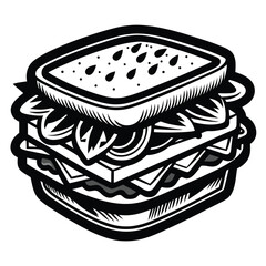 black-and-white-icon-of-sandwich--white-background.eps