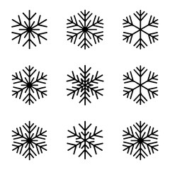 High Quality Snowflake line icon set