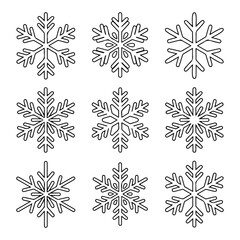 High Quality Snowflake line icon set