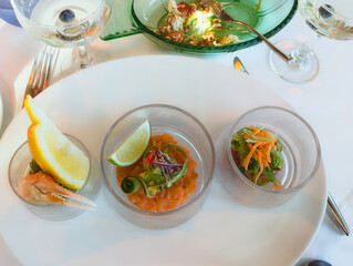 Fancy Gourmet seafood appetizer 