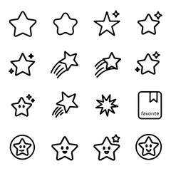 High Quality Stars line icon set