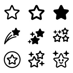 High Quality Stars line icon set
