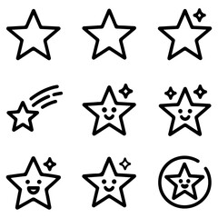 High Quality Stars line icon set