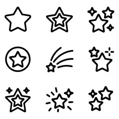 High Quality Stars line icon set
