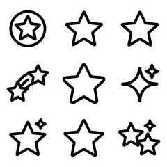 High Quality Stars line icon set