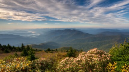 Blue Ridge Mountains flower meadows landscape