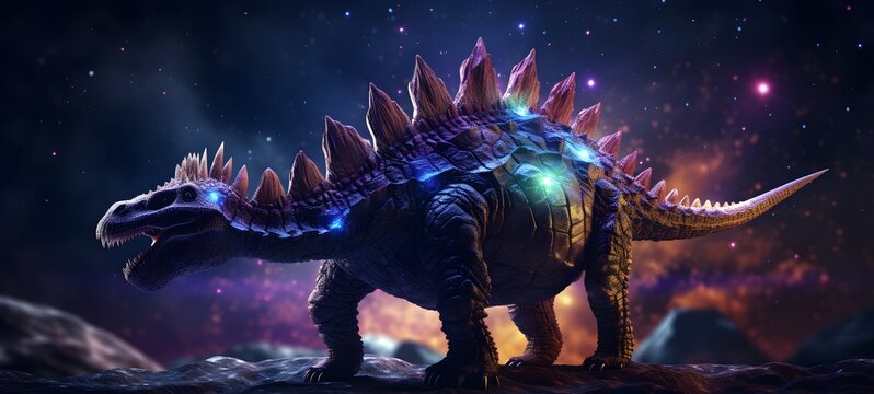 Galaxy Version of Stegosaurus, ai generative