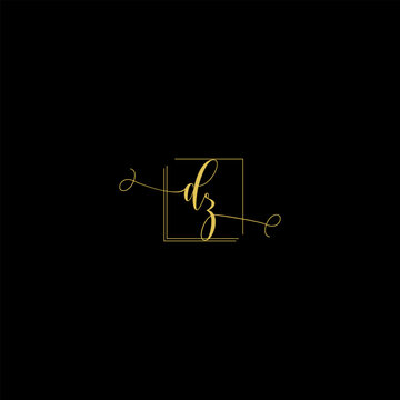 Luxury Letter dz Monogram in Gold Line Style