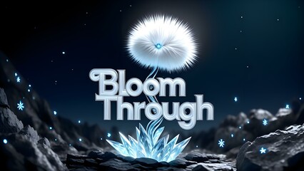 Fluorescent Flower Sea Under Midnight Sky - Tech Bloom Through Artistic Wallpaper | Bloom Through