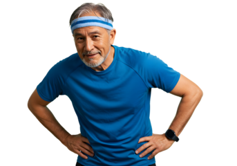 Active senior man fitness workout exercise wellbeing portrait