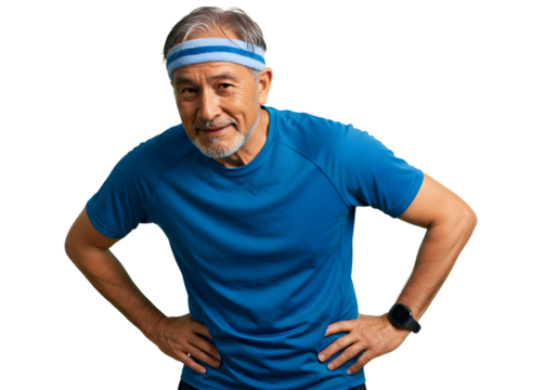 Active senior man fitness workout exercise wellbeing portrait