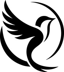 vector illustration of flying dove symbol logo icon for peace mascot and growing company rising high