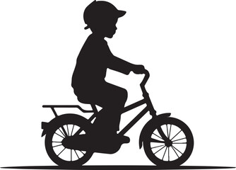 Naklejka premium silhouette of a girl on a bicycle