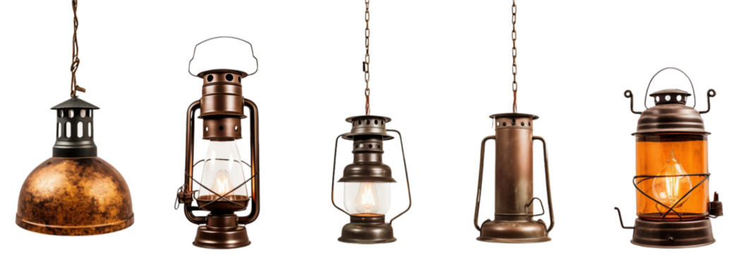 Elegant Lantern Collection: Vintage & Modern Lighting Designs on transparent background png