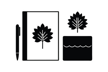 Autumn inspired stationery set with seasonal theme vector art illustration