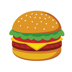 hamburger on white background