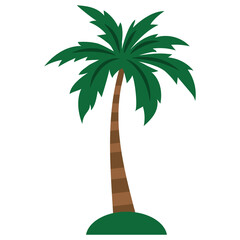 Palm tree vector cartoon illustration flat style